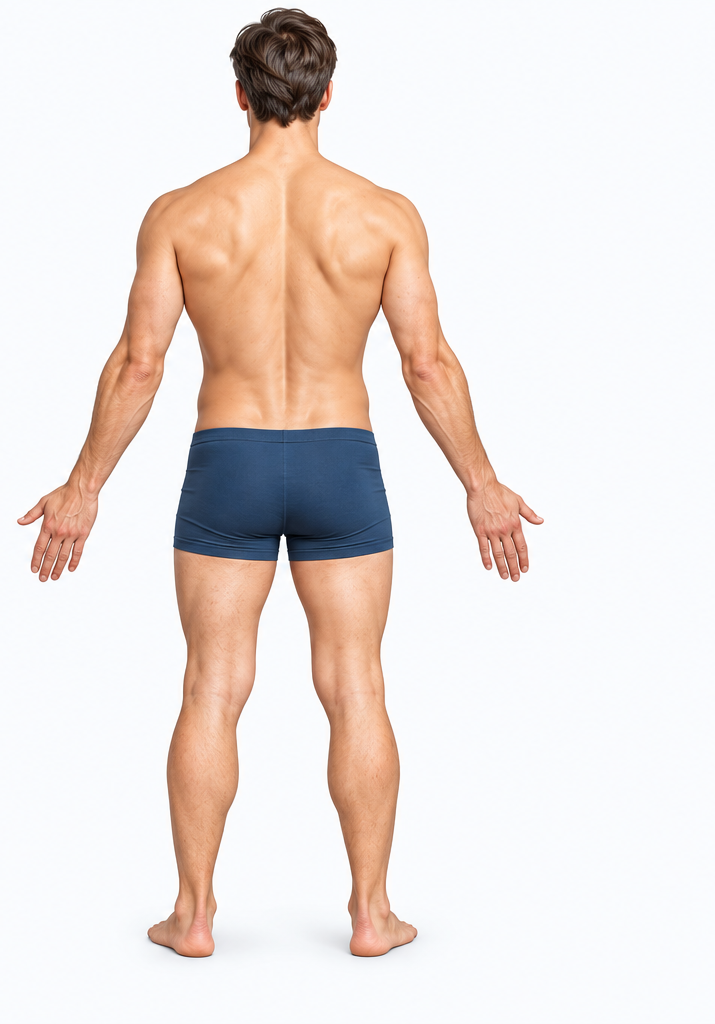 Corpo umano realistico vista posteriore